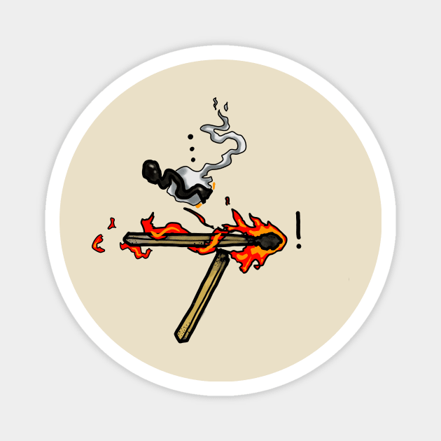 Match fatality! Colourful match tattoo style design Magnet by DopamineDumpster